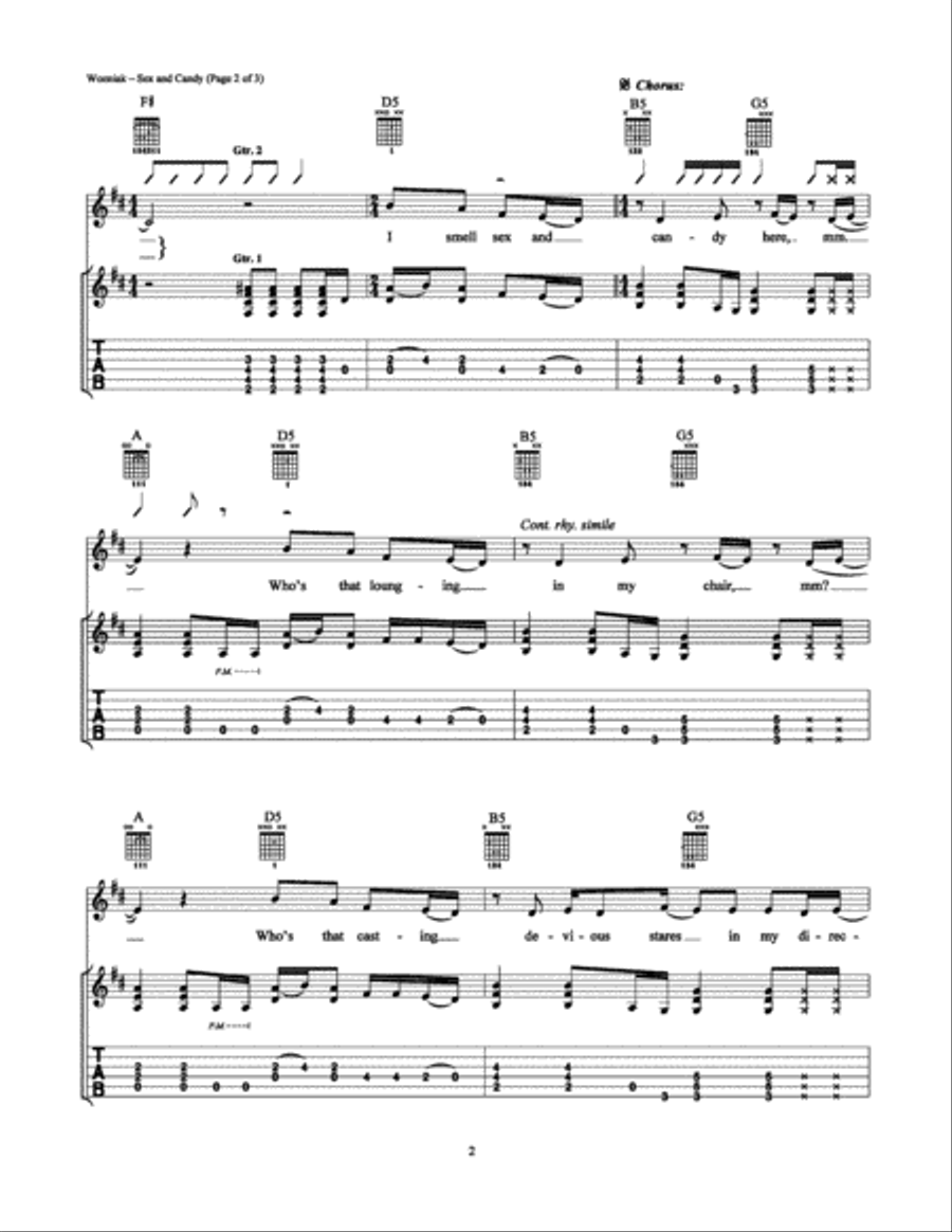 Sex and Candy Sex and Candy Electric Guitar scores gallery preview page 2