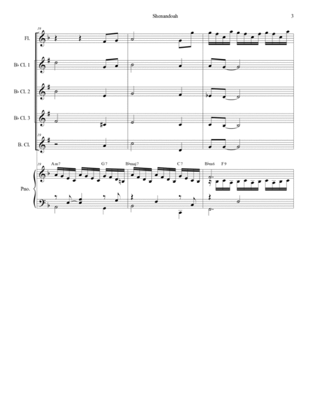 Shenandoah (for Clarinet Choir and Piano) image number null