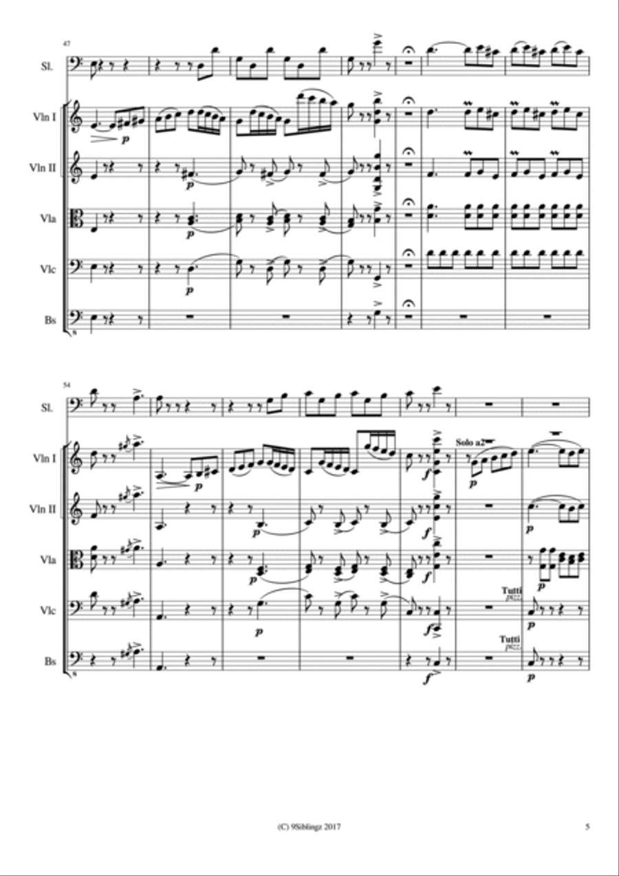 String Chamber Series: Barber of Seville (Largo al factotum) String Orchestra scores gallery preview page 5