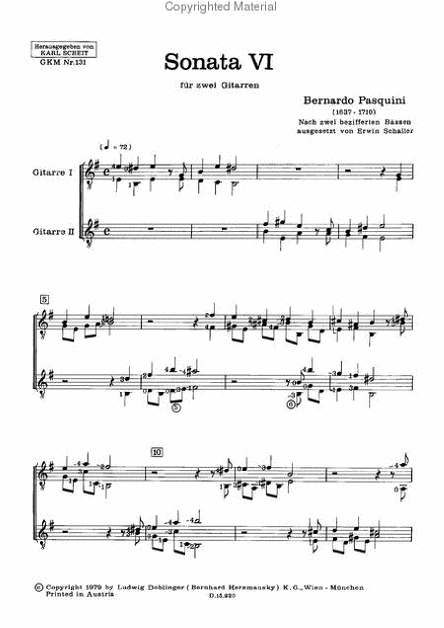 Sonata VI e-moll Sonata VI e-moll Performance Score scores gallery preview page 2