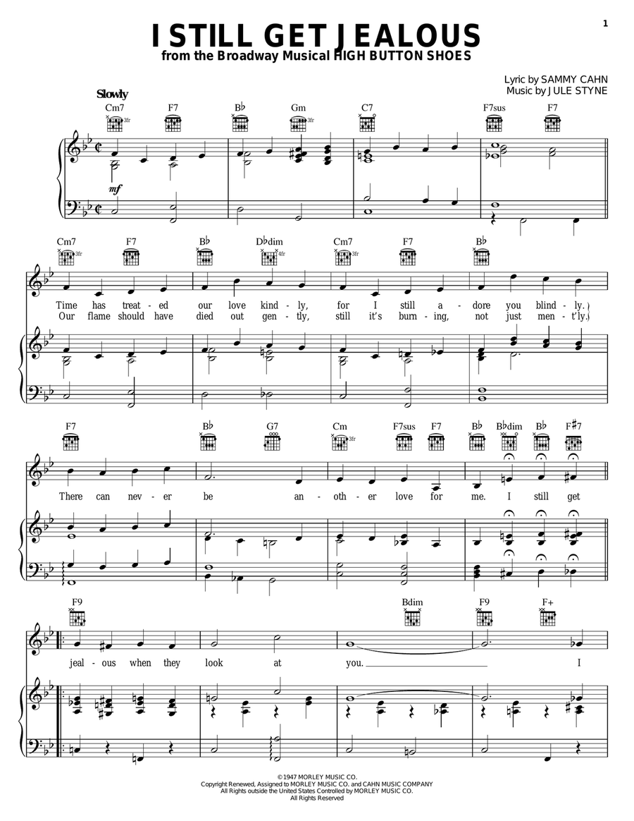 I Still Get Jealous Piano, Vocal, Guitar scores gallery preview page 1