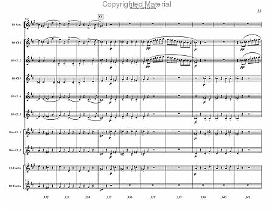 Russlan and Ludmilla Overture Clarinet Choir scores gallery preview page 34