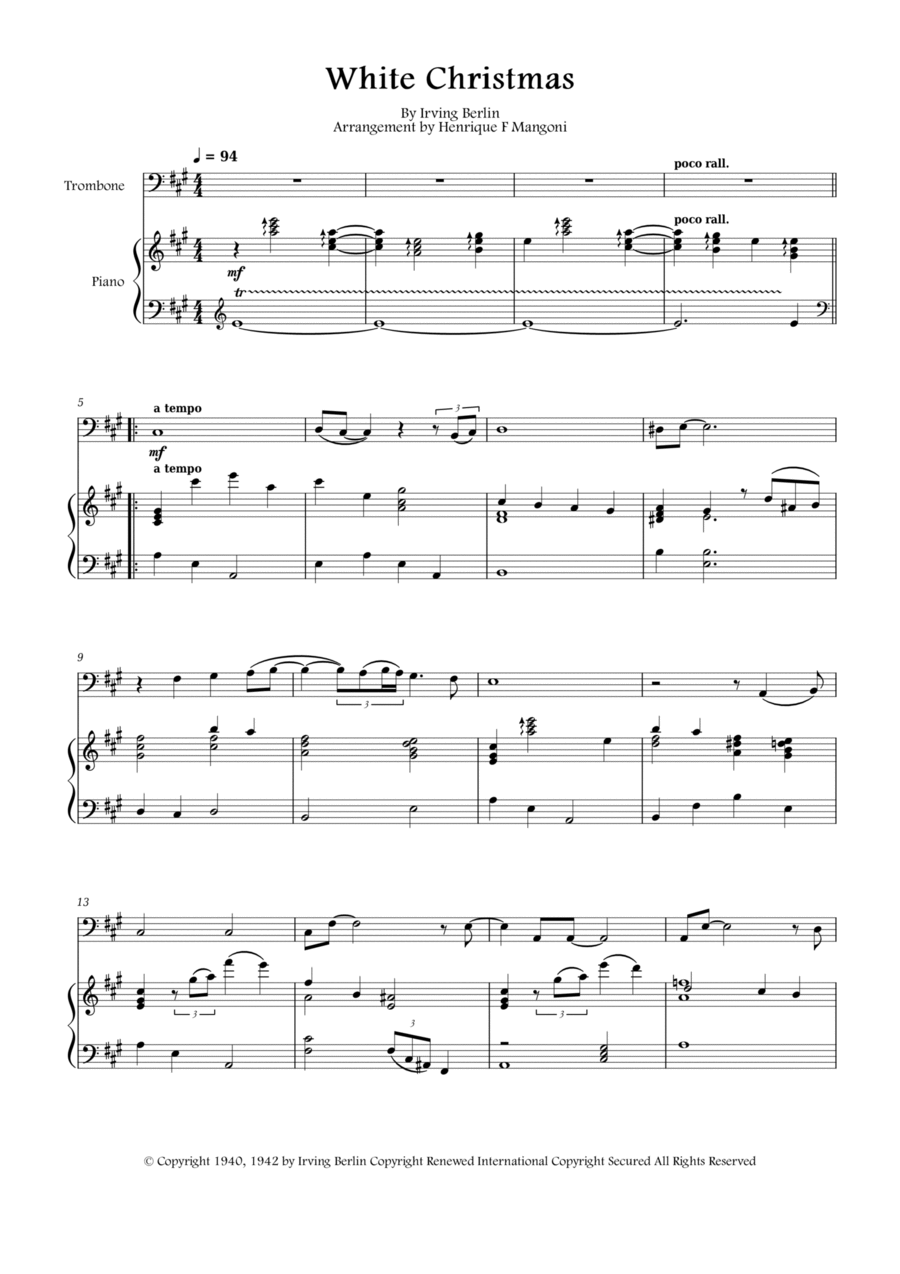 White Christmas Piano scores gallery preview page 1