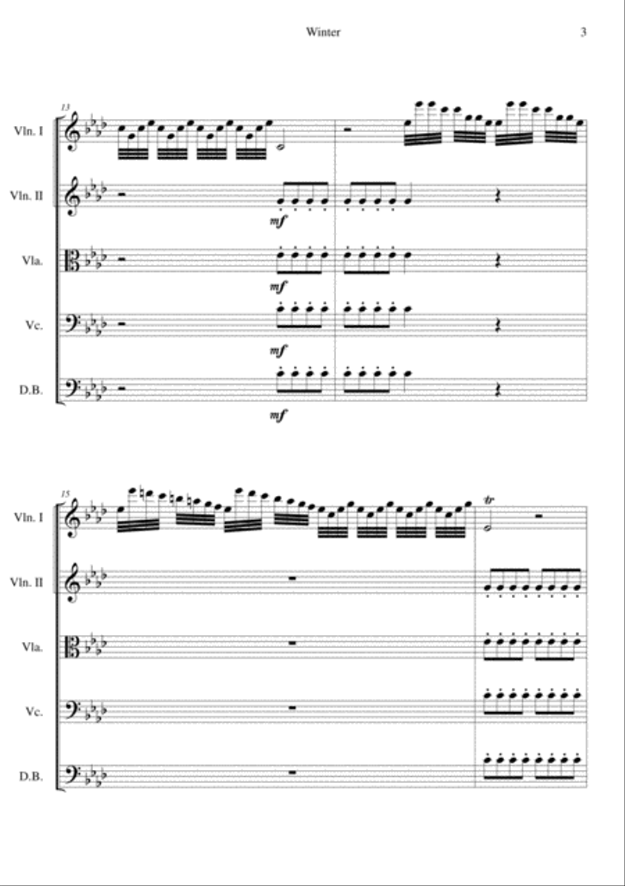 The Four Seasons - Winter 1st Movement Cello scores gallery preview page 3