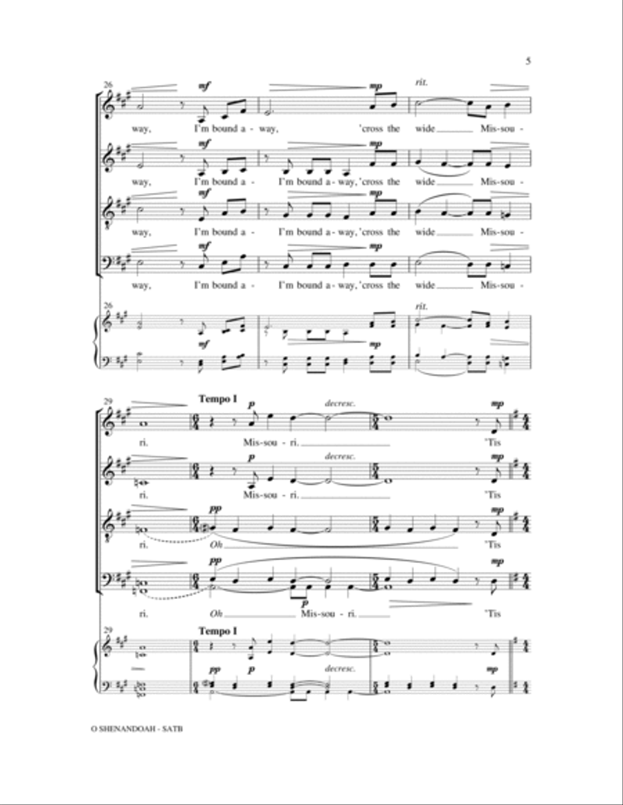 Shenandoah 4-Part scores gallery preview page 5