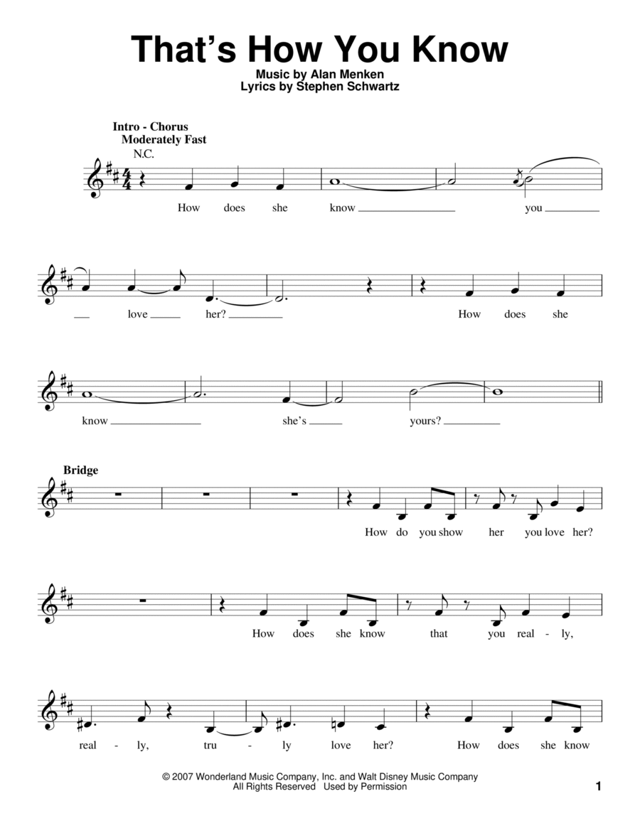 That's How You Know (from Enchanted) Voice scores gallery preview page 1