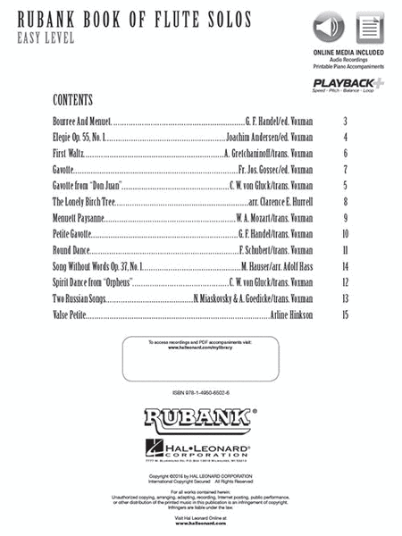 Rubank Book of Flute Solos – Easy Level
