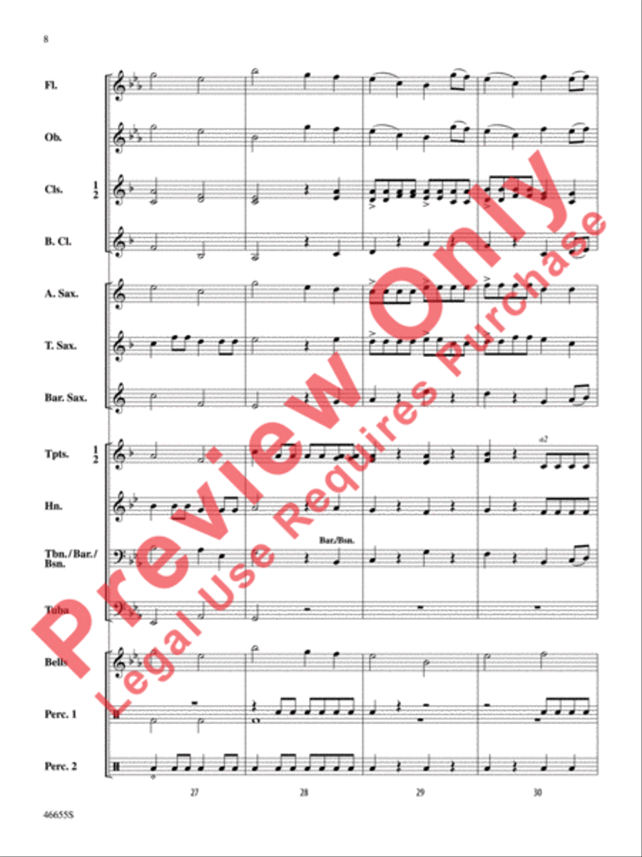 Open the Door! Open the Door! Concert Band scores gallery preview page 9