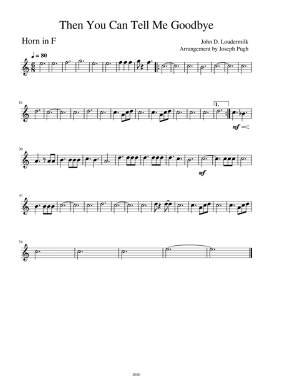 Then You Can Tell Me Goodbye Brass Ensemble scores gallery preview page 3
