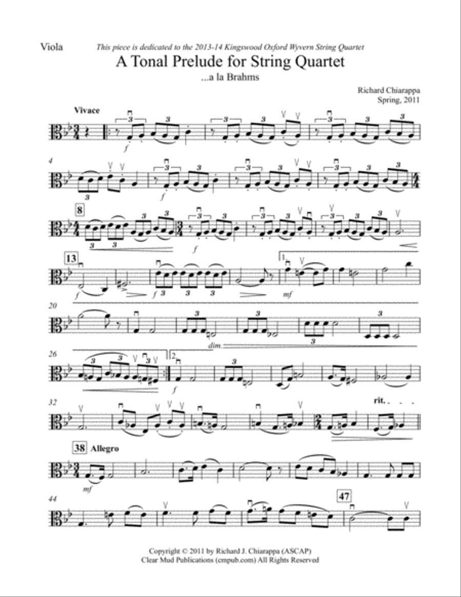 A Tonal Prelude for String Quartet String Quartet scores gallery preview page 6