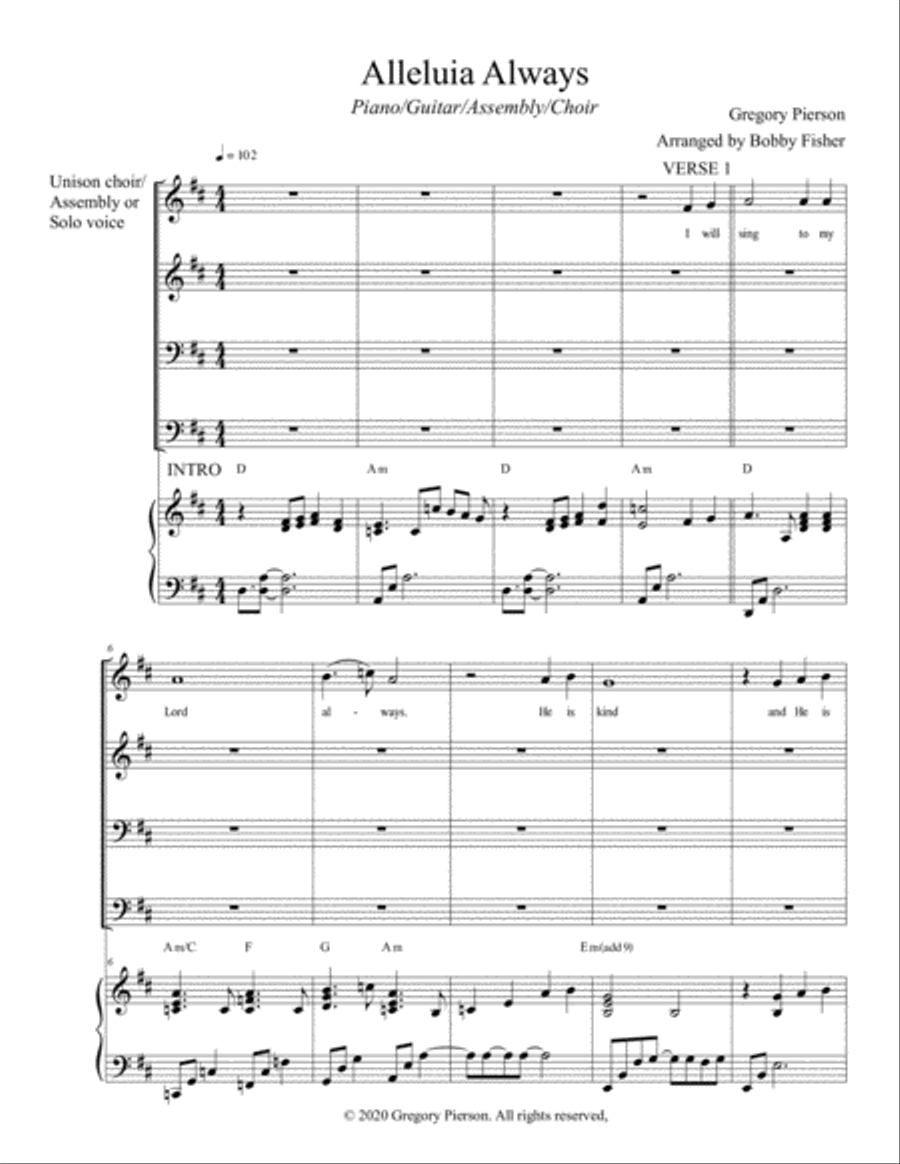 Alleluia Always 4-Part scores gallery preview page 2