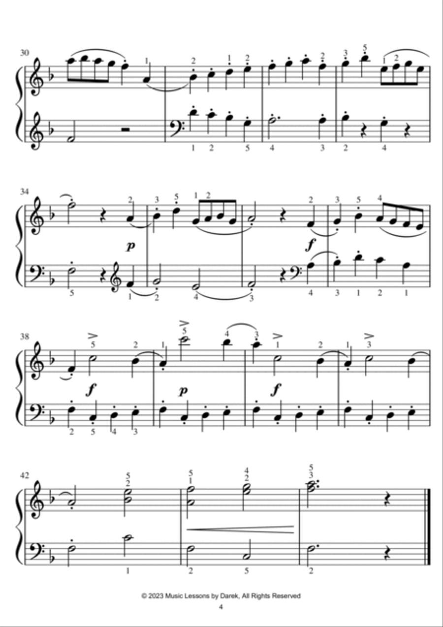 BEST OF HAYDN (14 TUNES) - Sheet Music Collection [EASY PIANO] Chamber Music scores gallery preview page 4