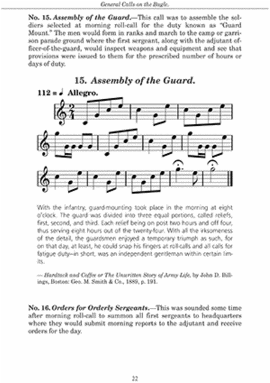 Infantry Bugle Calls of the American Civil War Bugle scores gallery preview page 3