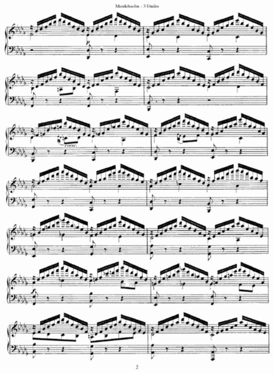 Mendelssohn - Three Etudes B b Minor Op. 104b, No. 1