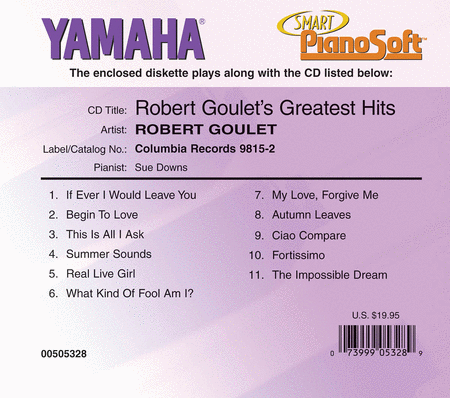 Robert Goulet - Greatest Hits - Piano Software
