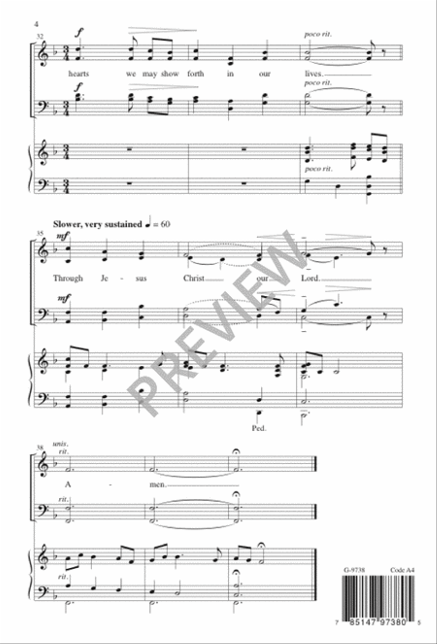 Choristers' Prayer 4-Part scores gallery preview page 5