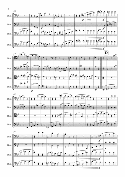 Mozart, Menuetto from Symphony no. 40 for Bassoon Quartet