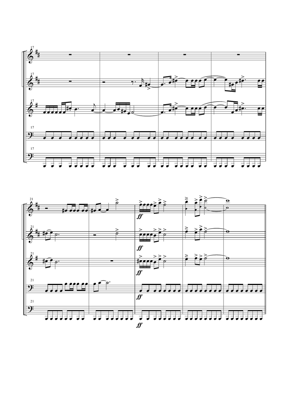Gonna Fly Now Brass Ensemble scores gallery preview page 3