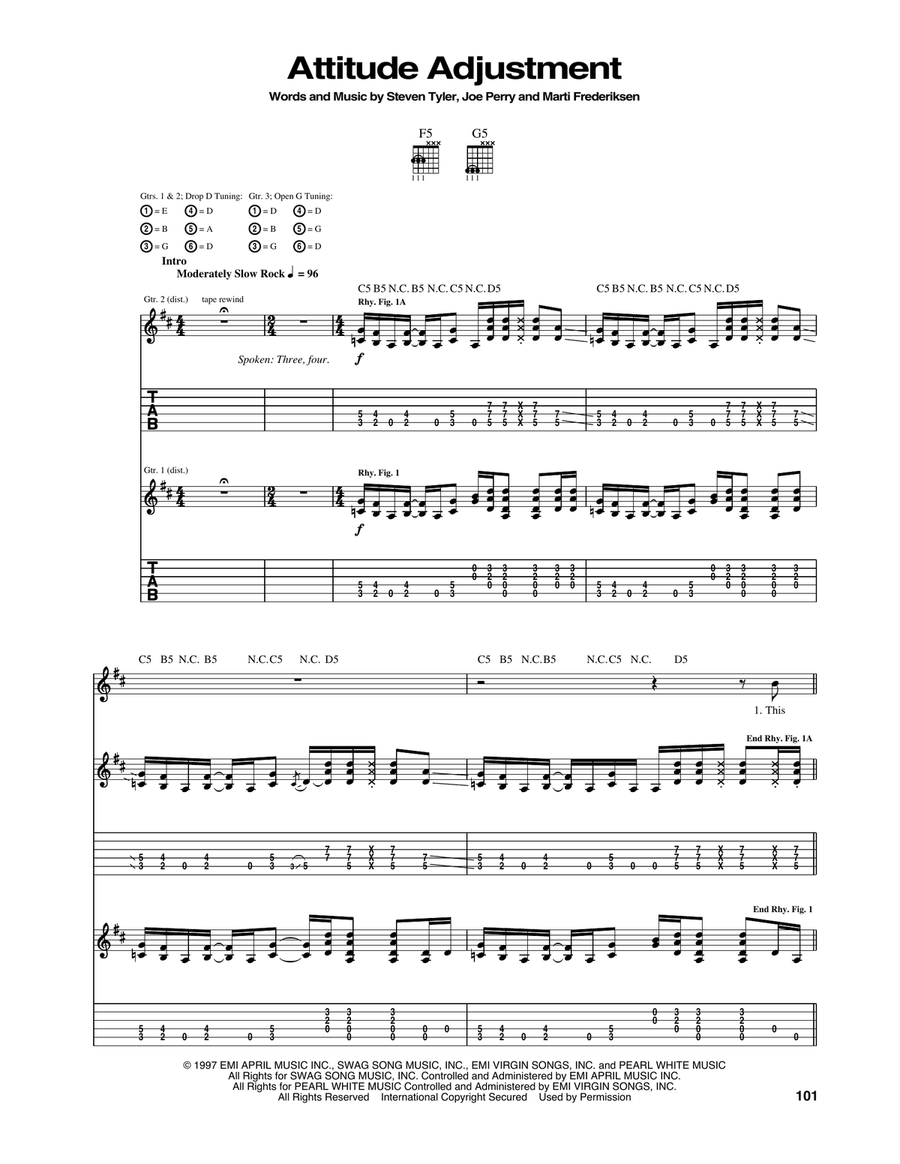 Attitude Adjustment Acoustic Guitar scores gallery preview page 1