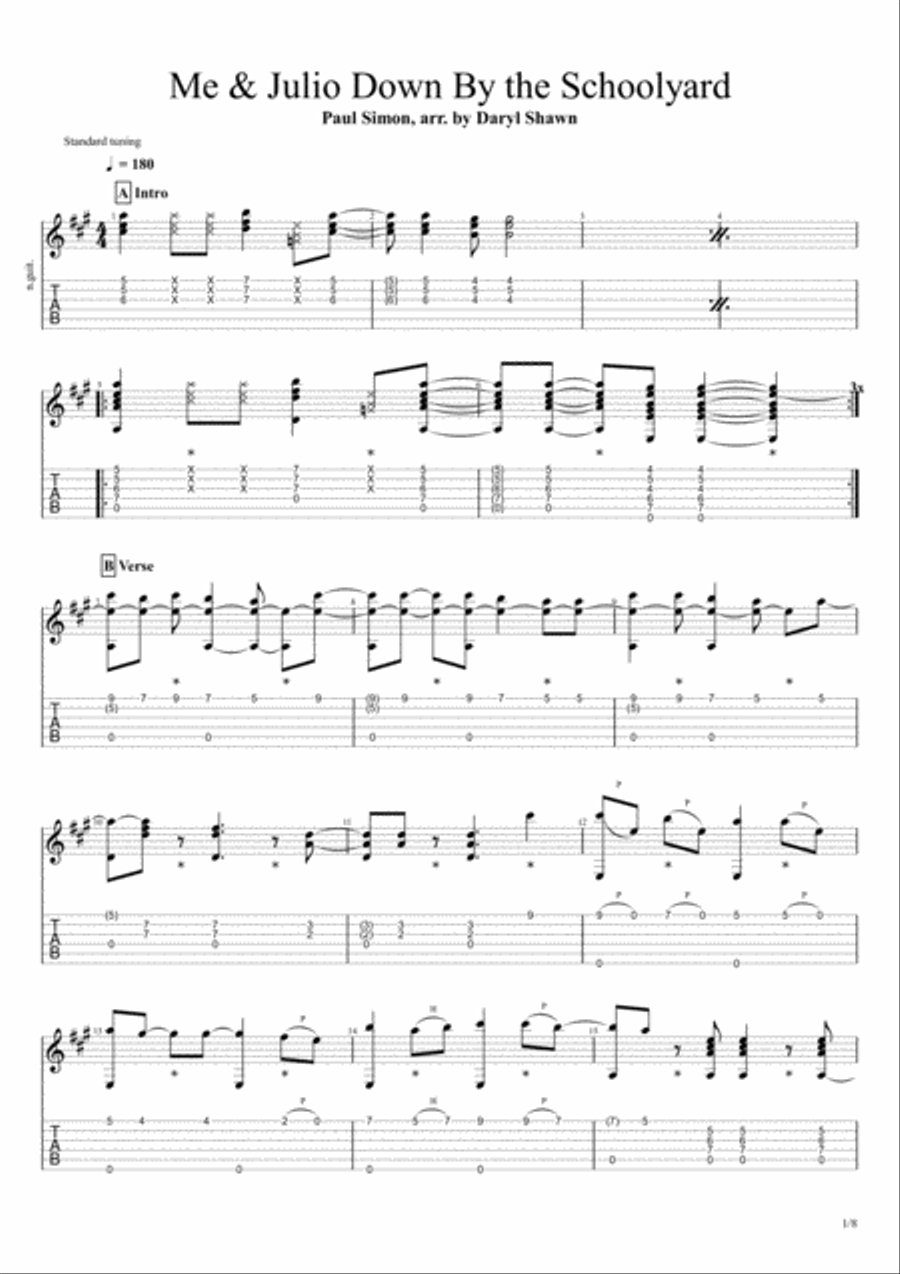 Me And Julio Down By The Schoolyard Small Ensemble scores gallery preview page 1