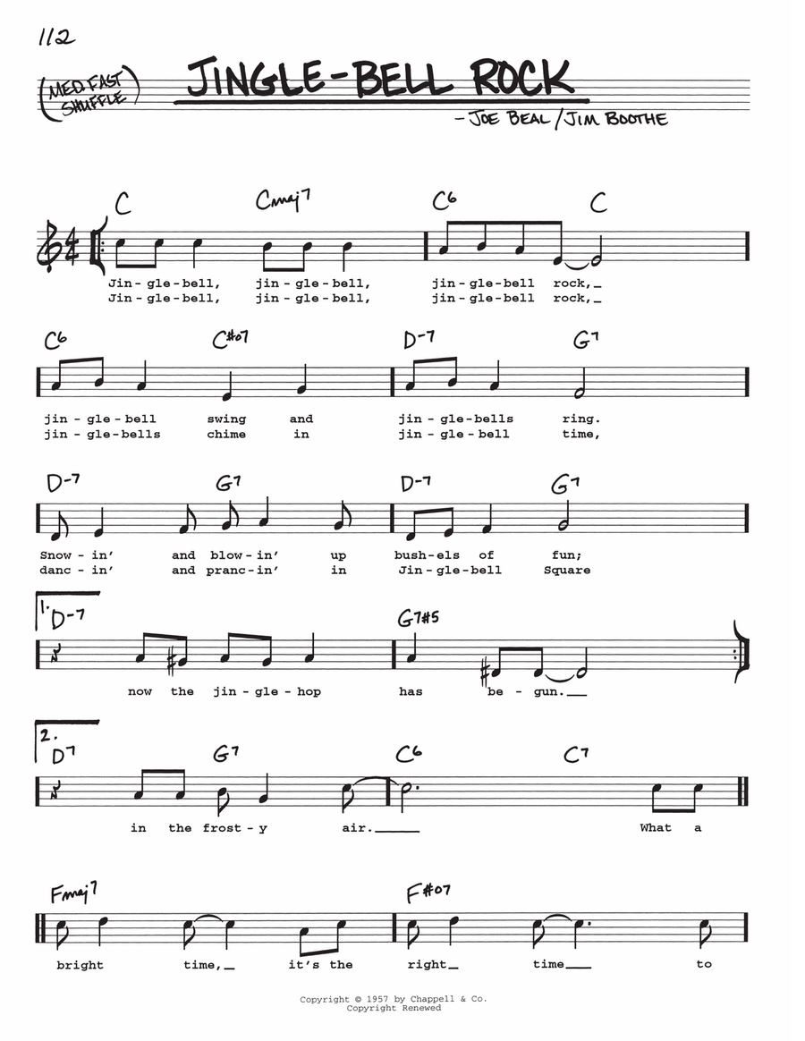 Jingle bell on sale rock sheet music