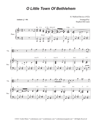 O Little Town Of Bethlehem (Viola solo and Piano)