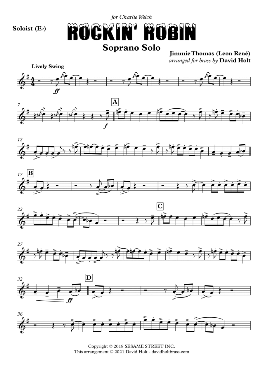 Rockin' Robin Brass Band scores gallery preview page 1