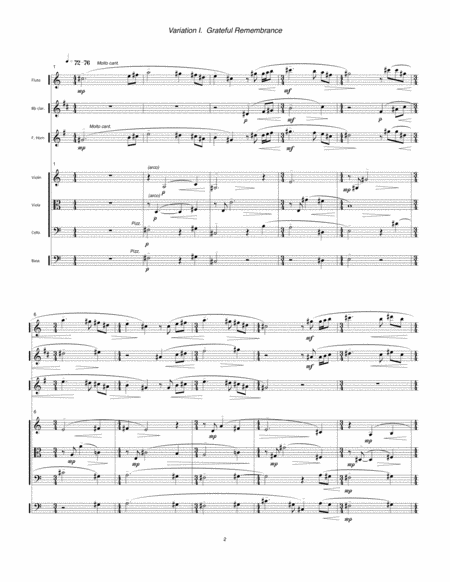 Septet, opus 77 ... Variations on a Shaker Tune (1998) for flute, clarinet, horn, violin, viola, cel image number null
