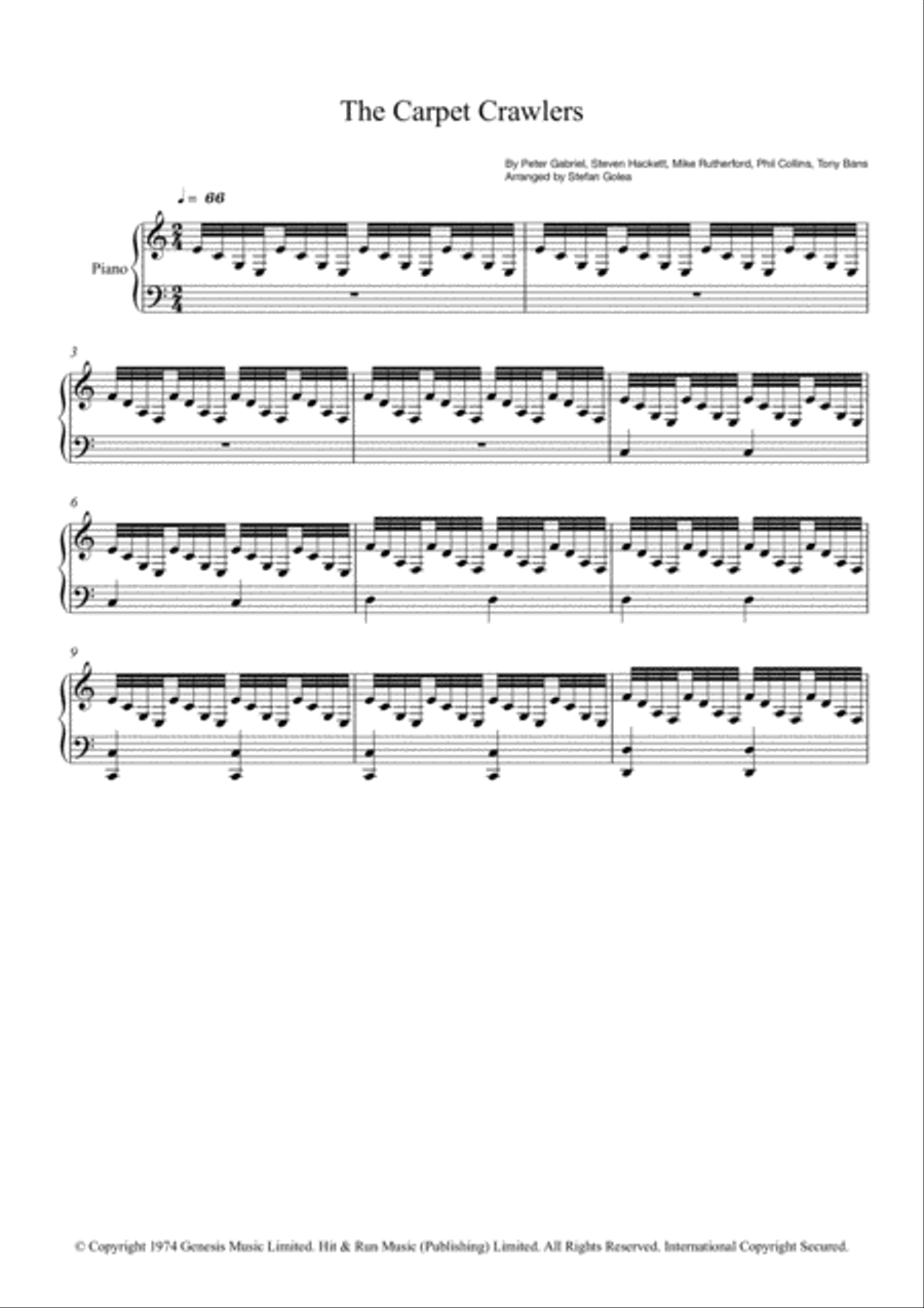 The Carpet Crawlers 4-Part scores gallery preview page 1