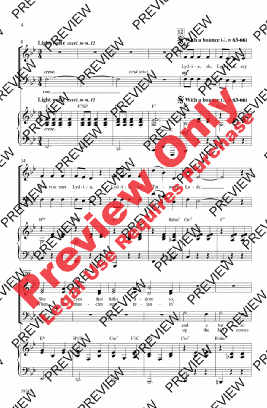Lydia, the Tattooed Lady Lydia, the Tattooed Lady 3-Part scores gallery preview page 4