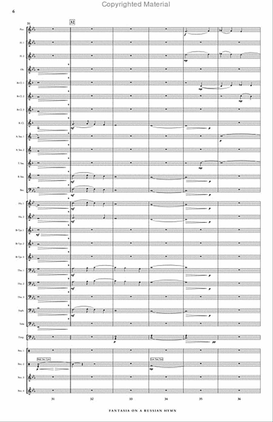 Fantasia on a Russian Hymn Concert Band scores gallery preview page 7