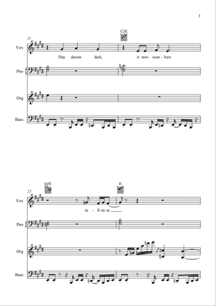 Darkness Piano, Vocal, Guitar scores gallery preview page 3