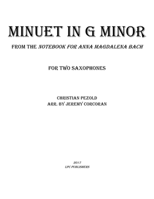 Minuet in G Minor from the Notebook for Anna Magdelena Bach
