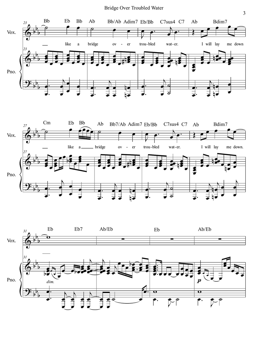 Bridge Over Troubled Water Voice scores gallery preview page 4