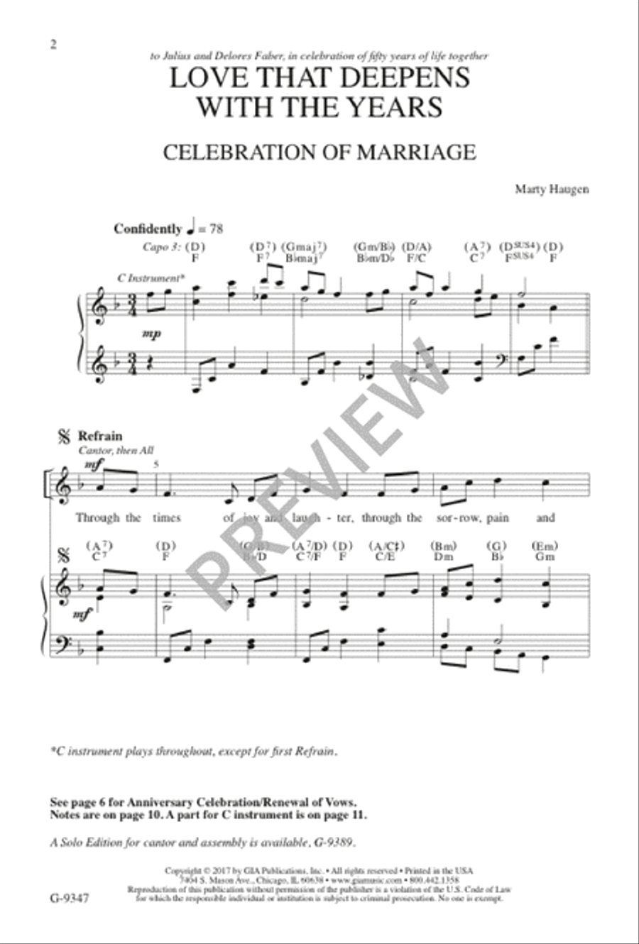 Love That Deepens with the Years - SAB edition 3-Part scores gallery preview page 3
