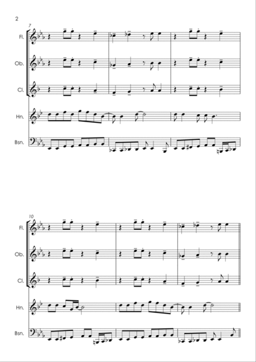 Lady Madonna Woodwind Quintet scores gallery preview page 6