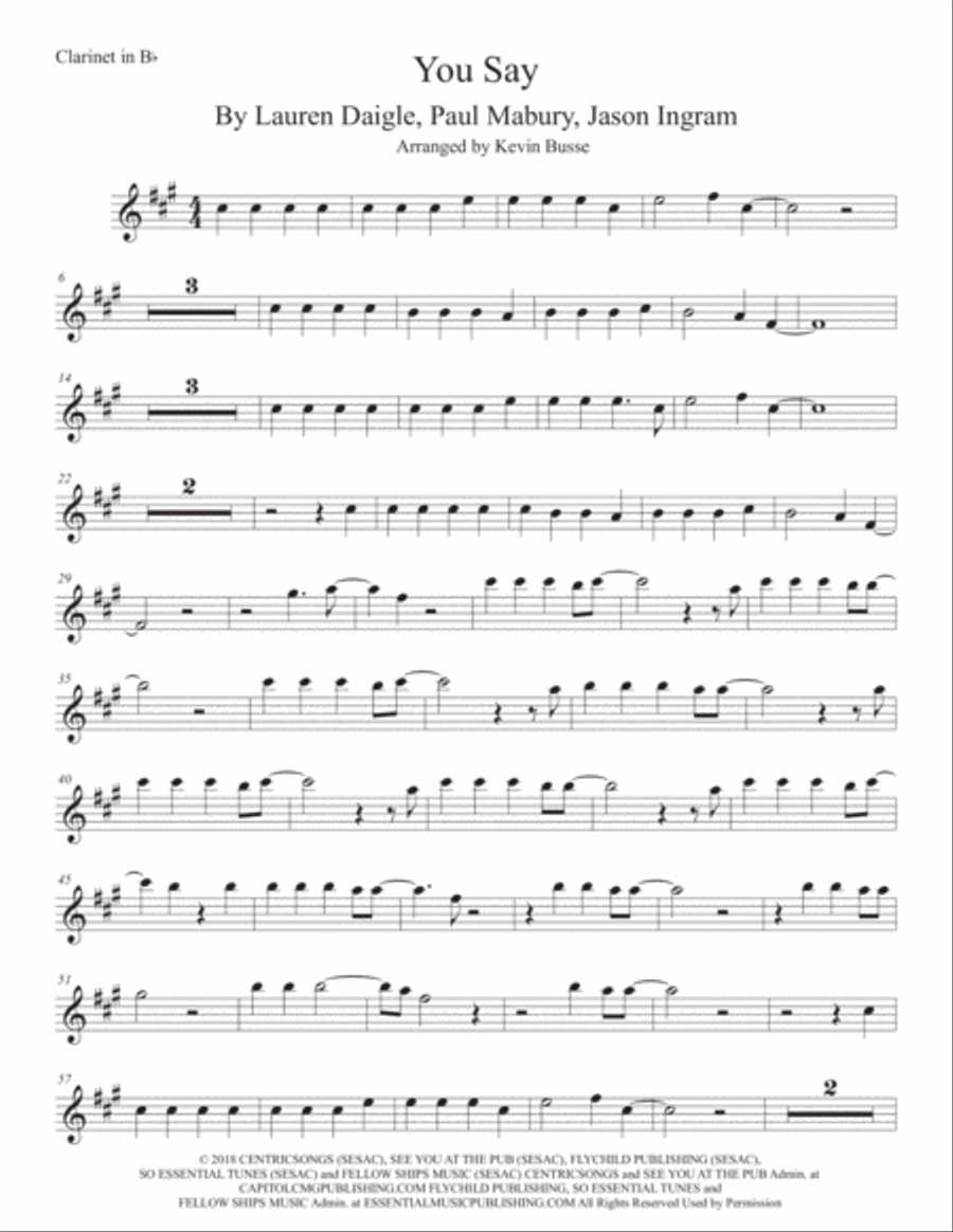 You Say Clarinet Solo scores gallery preview page 1