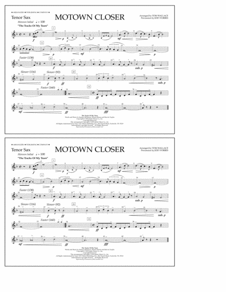 Motown Closer (arr. Tom Wallace) - Tenor Sax