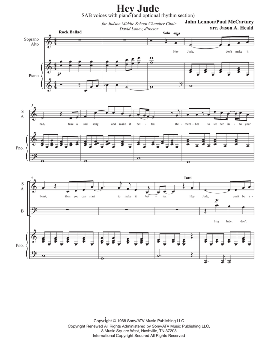 Hey Jude 3-Part scores gallery preview page 3