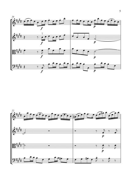 Bach: Concerto for Violin in E major Mov 1 for String Quartet - Score and Parts image number null