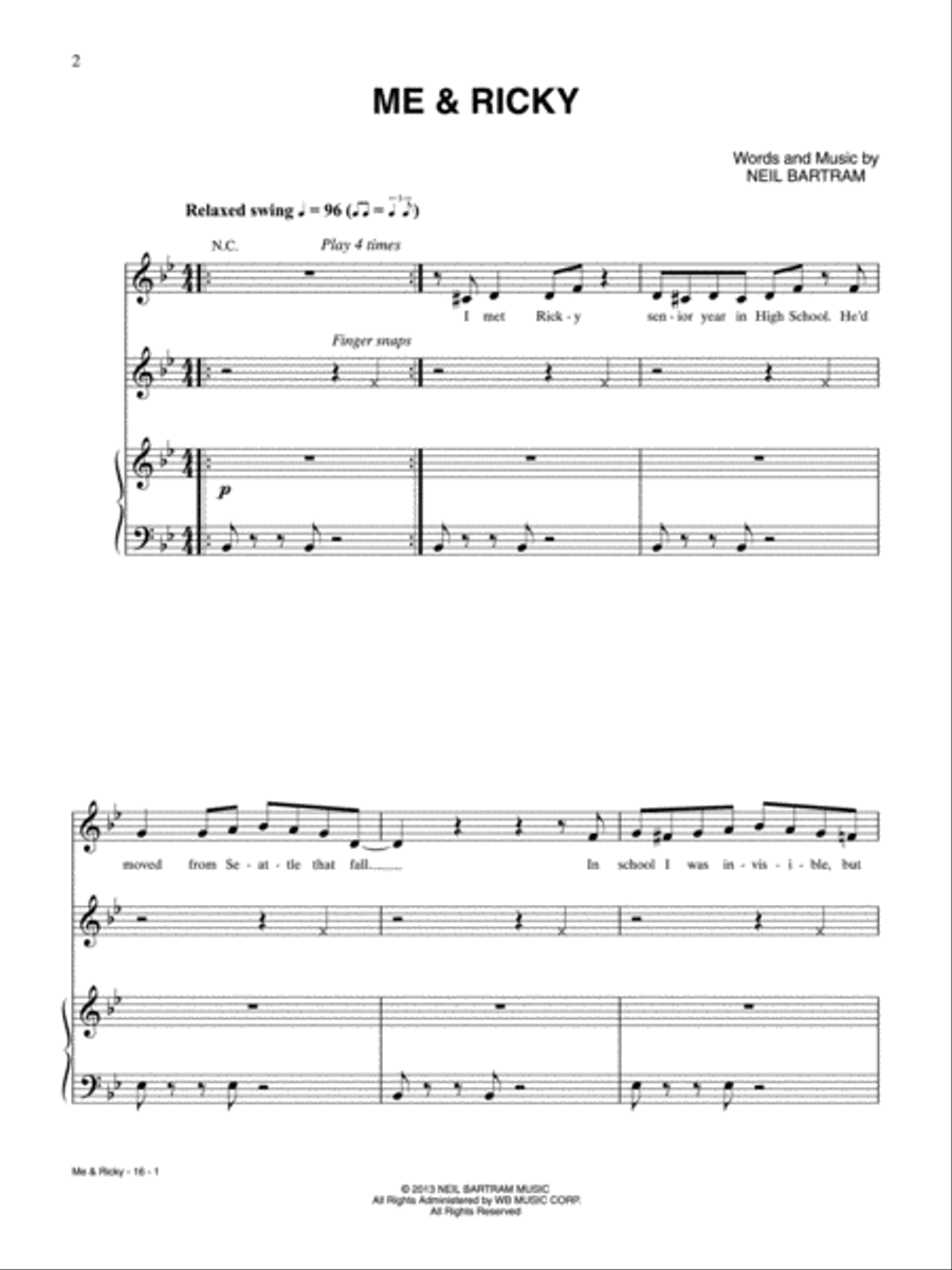 Me & Ricky Piano, Vocal, Guitar scores gallery preview page 1