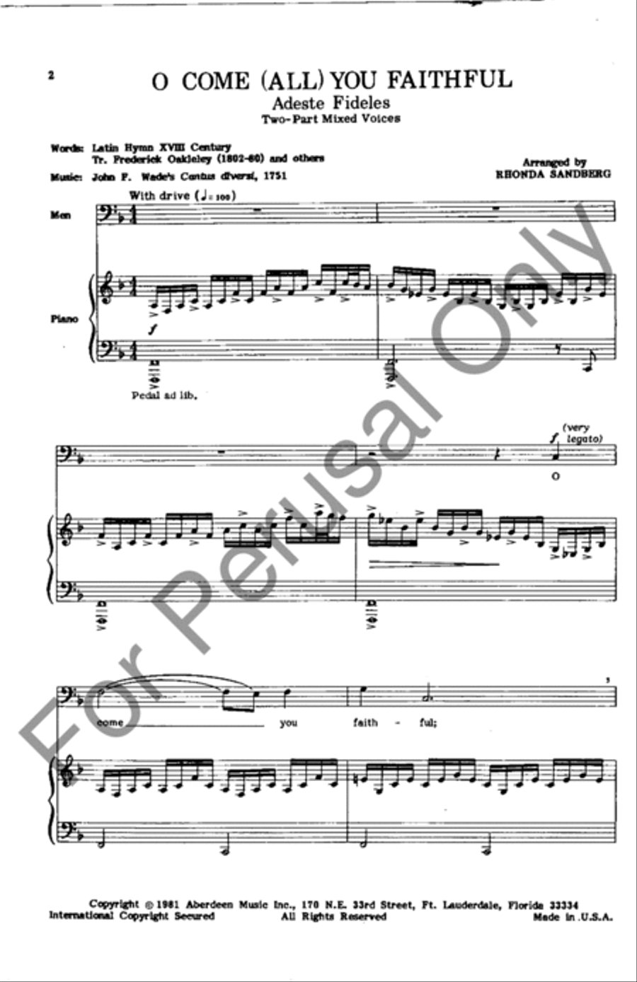 O Come (All) You Faithful 4-Part scores gallery preview page 2