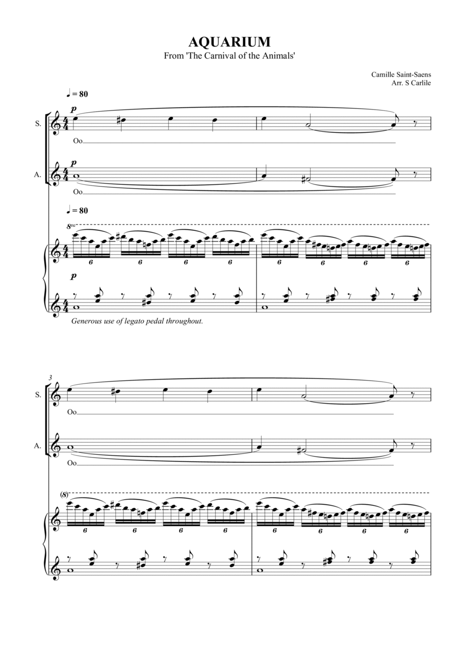 Aquarium (From The Carnival of the Animals) SA scores gallery preview page 1
