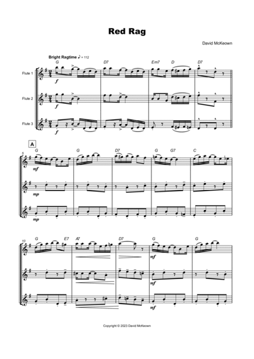 Red Rag, a Ragtime piece for Flute Trio
