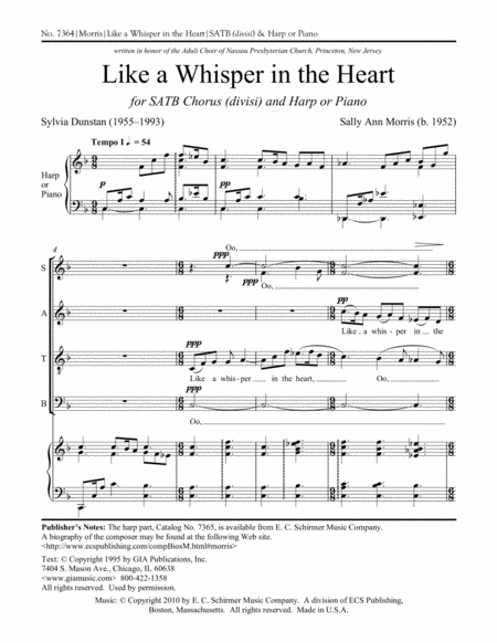 Like a Whisper in the Heart (Choral Score)