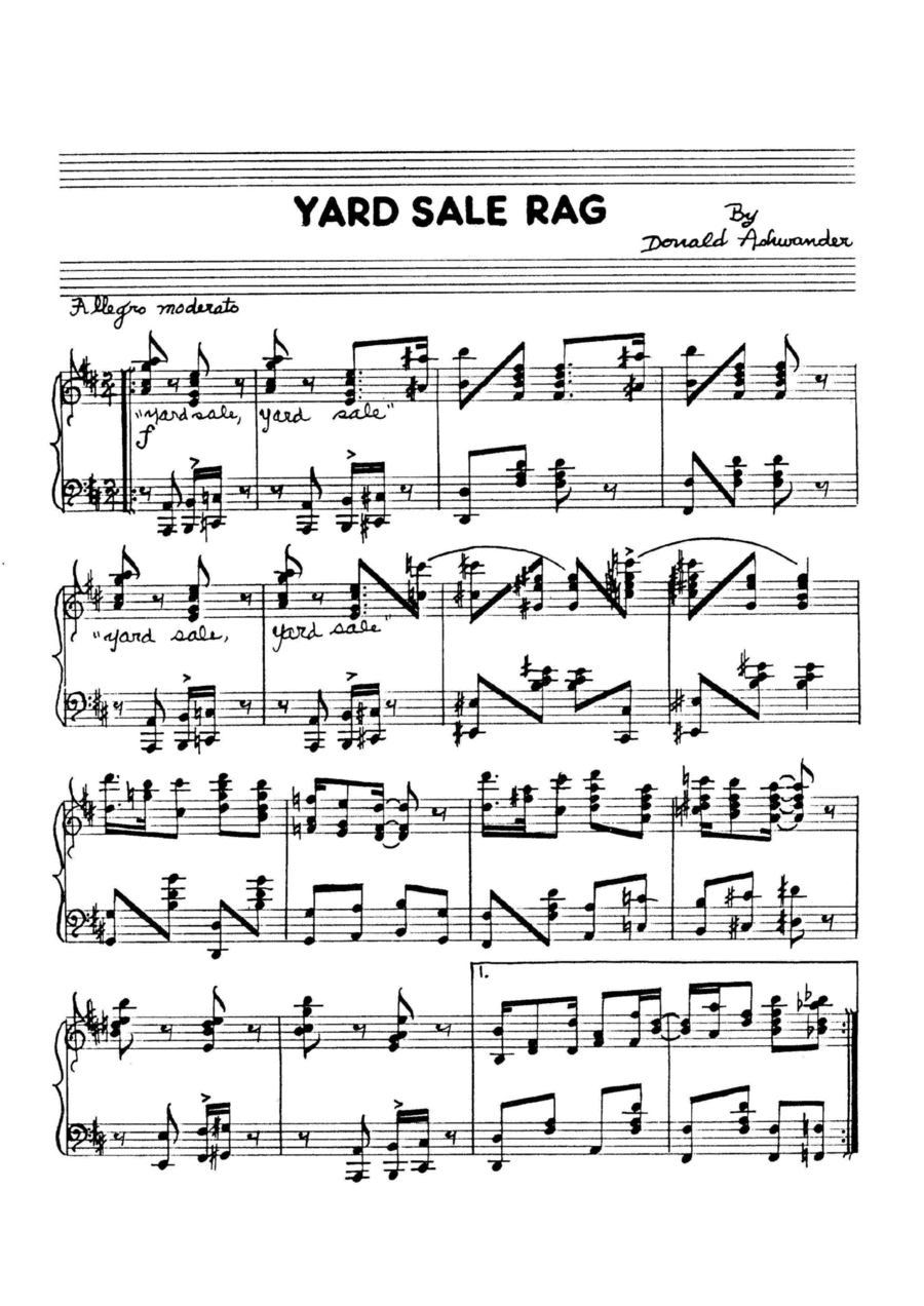 Yard Sale Rag Piano Solo scores gallery preview page 1