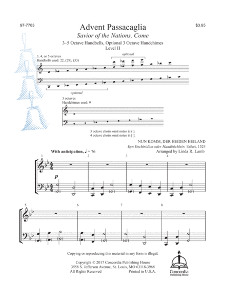 Advent Passacaglia: Savior of the Nations, Come Handbell Choir scores gallery preview page 2
