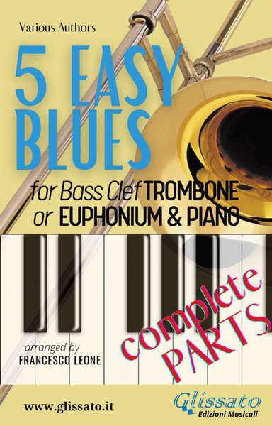5 Easy Blues - bass clef Trombone/Euphonium or Bassoon & Piano (complete parts) image number null
