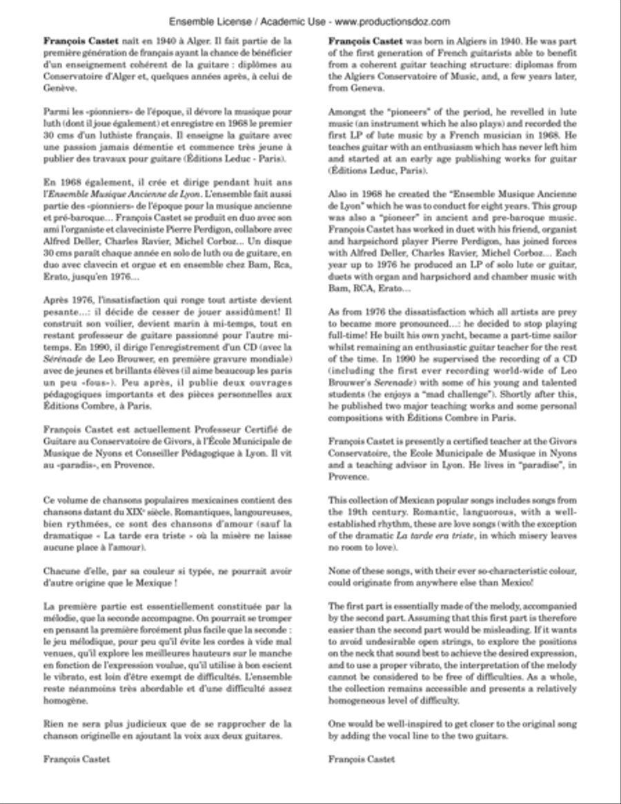 Six duos sur des chansons pop. mexicaines Electric Guitar scores gallery preview page 2
