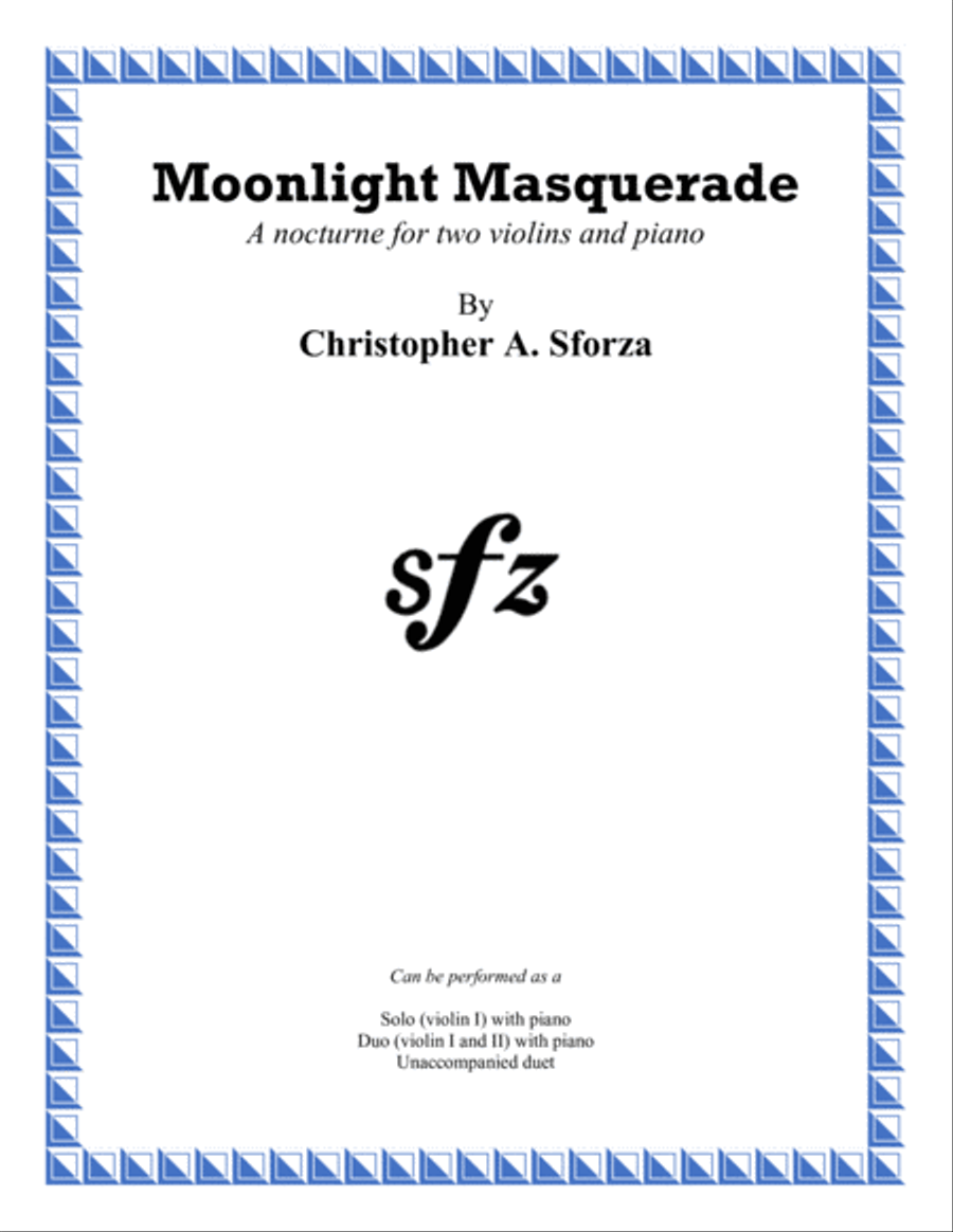 Moonlight Masquerade, for two violins and piano String Duet scores gallery preview page 1
